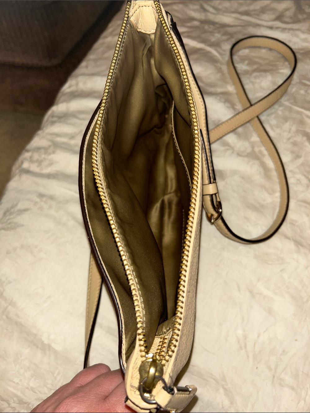 Coach Pebbled Leather Crossbody in Taupe with Charm - Picture 5 of 16
